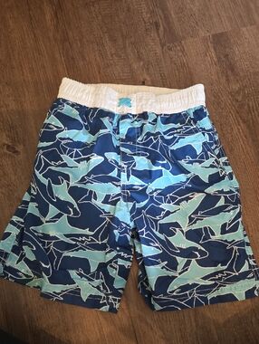 Xtreme Kids Swim Shorts in White with Aqua Accent